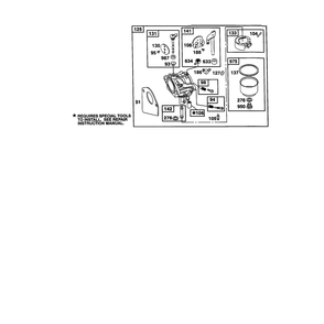 Carburetor Diagram and Parts List for 198700-198799 0141 Briggs and Stratton Engine